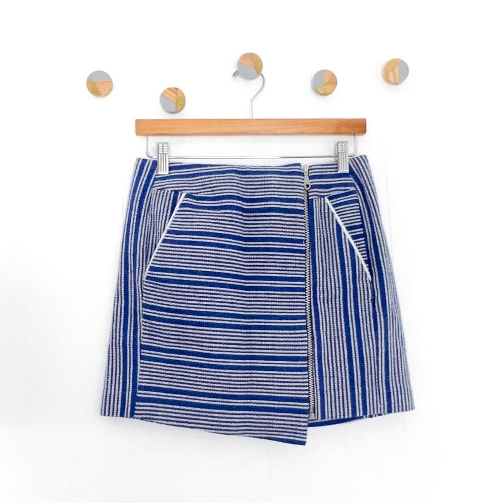 NWT Rebecca Minkoff Judy Asymmetrical Tweed Skirt Stripe Mini